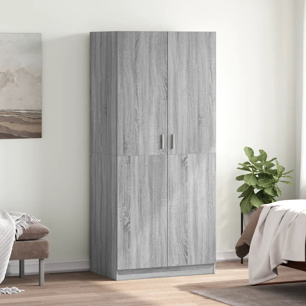 Armadio Grigio Sonoma 80x52x180 cm in Legno Multistrato CFW5087388