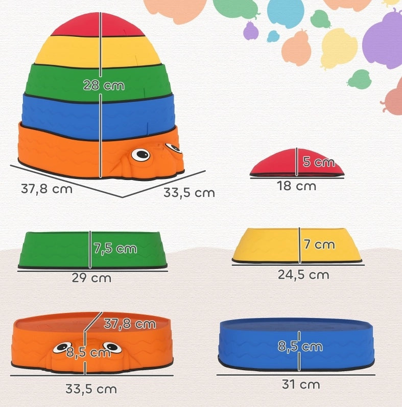 Pietre di equilibrio ULEVR per bambini, set da 5 impilabile con bordo antiscivolo TPE, multicolore