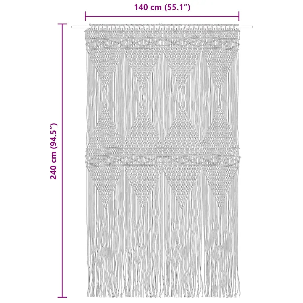 Tenda Macram¨¨ 140x240 cm in Cotone
