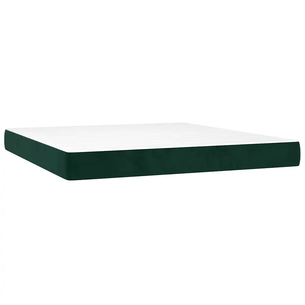 Giroletto a Molle con Materasso Verde Scuro 160x200 cm Velluto 3137914