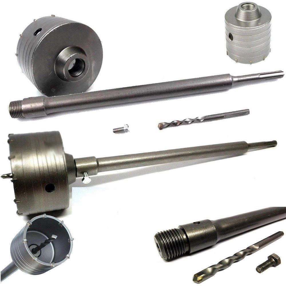 Trade Shop - Fresa Carotatrice A Tazza Per Muro Da 30mm A 130mm + Asta Da 65 Cm Sds Plus -       60 Mm