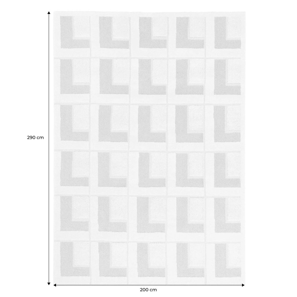 Tappeto da interno con motivi geometrici crema