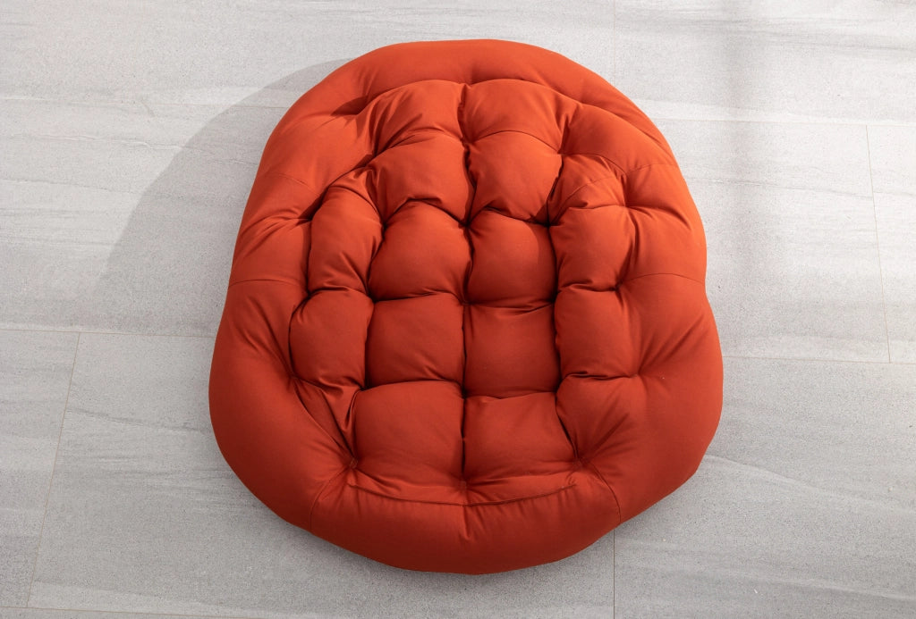 Sedia a dondolo da esterno in rattan arancione 78x106x90 cm