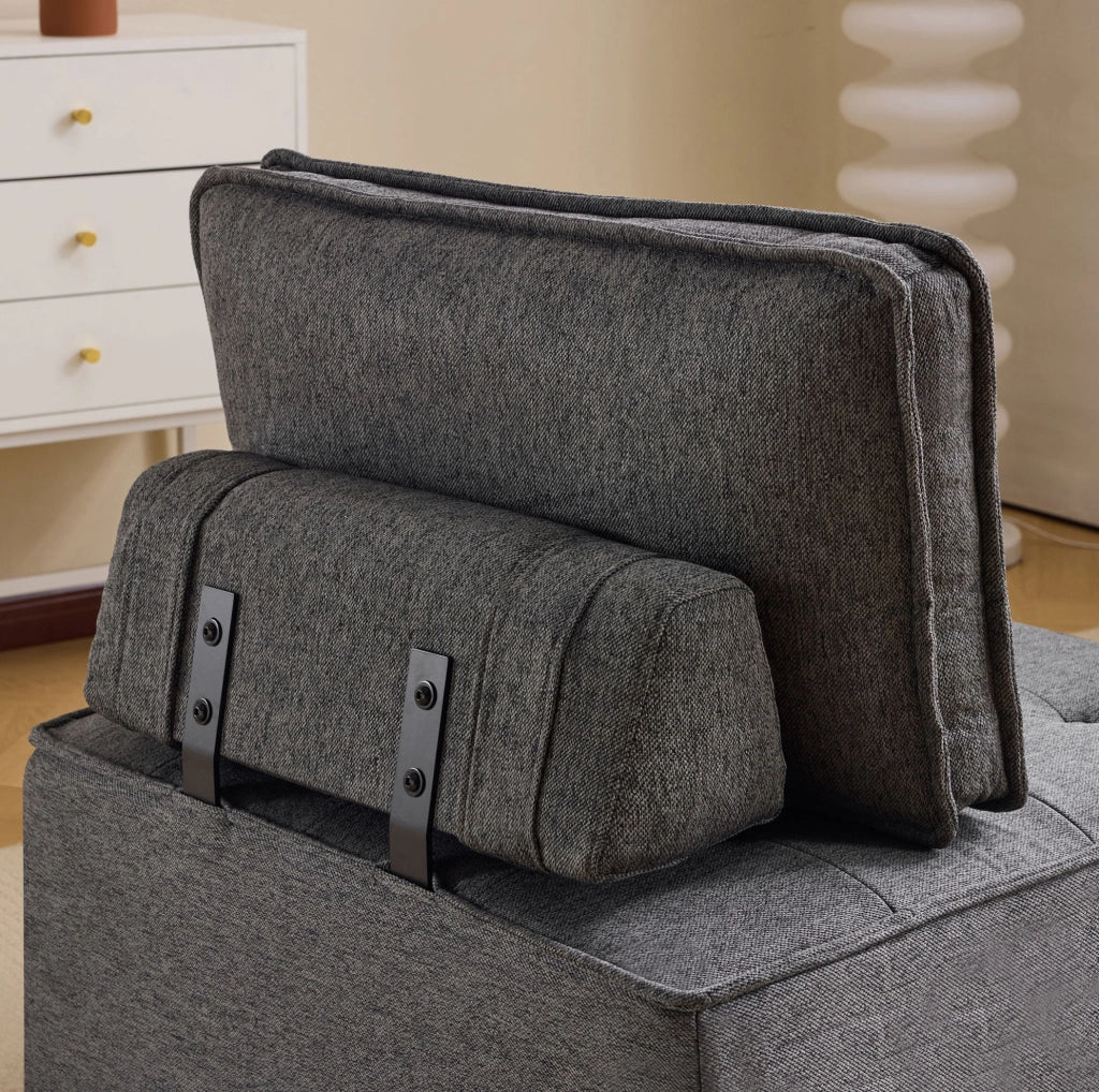 Divano relax modulare grigio scuro in compensato