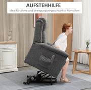 Poltrona reclinabile elettrica con funzione alzapersone, capacità 170 kg, grigio, 89x96x108 cm