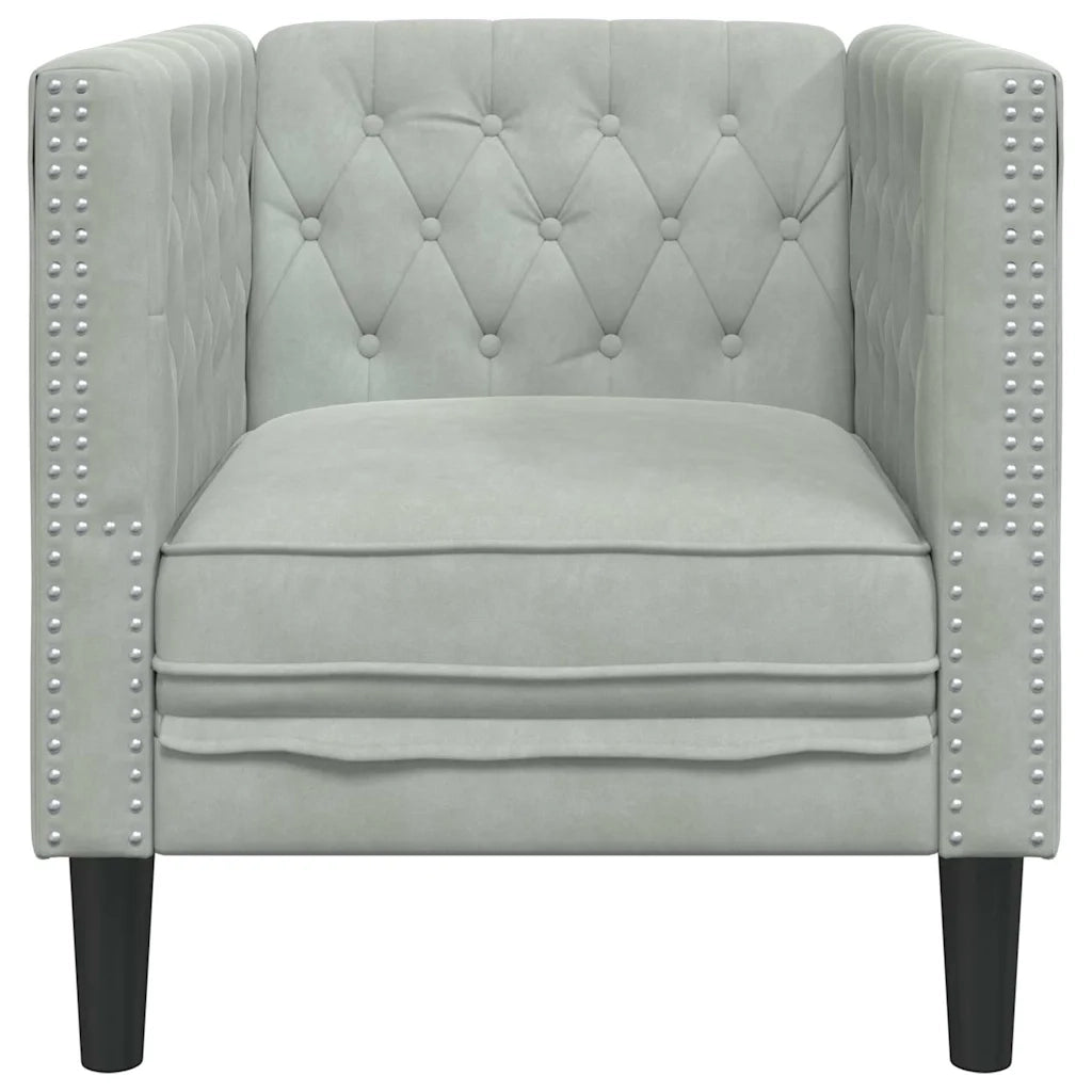 Divano Grigio chiaro 74,5 x 71 x 70,5 cm Velluto