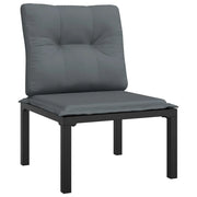 Poltrona da Giardino con Cuscini Polyrattan Nero e Grigio CFW5543940