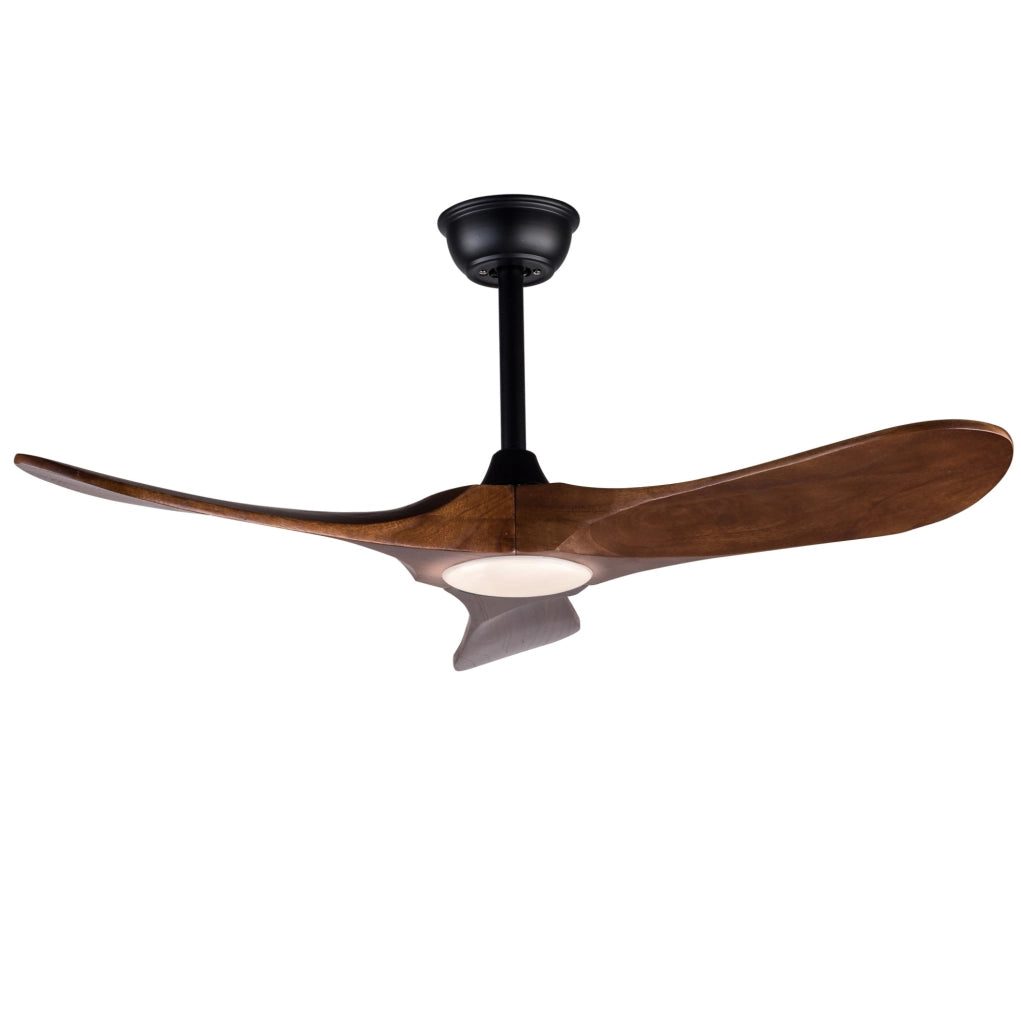 VENTILATORE DA SOFFITTO 106,7 cm con LED Dimmerabile Nero e Noce Scuro