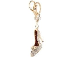 Sostegno per chiavi - Manubrio per chiavi alto - Design creativo - Colore rosso - Sostegno per chiavi bling bling - Adatto per donne - Cristallo e lega