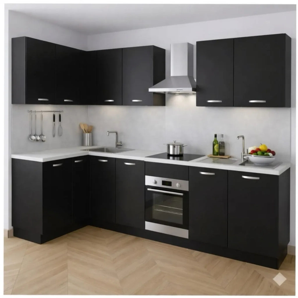 Anta per mobili in Legno nobilitato Compresa di Maniglia 72x30 Nero