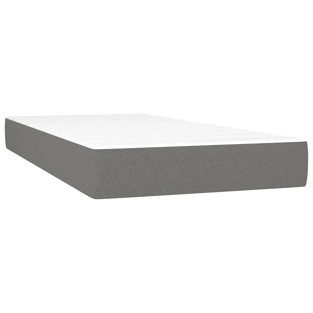 Letto a Molle Materasso e LED Grigio Scuro 120x190cm in Tessuto 3270096