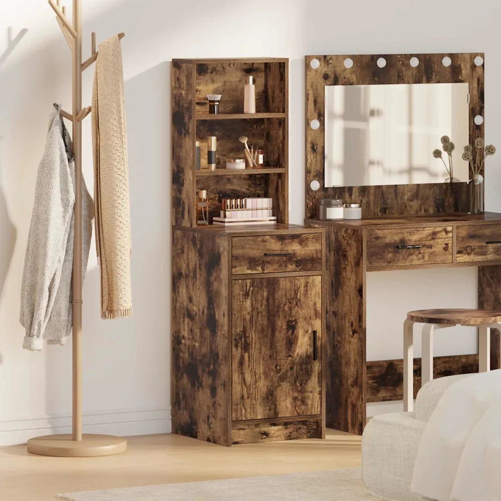 Credenza | Madia | Buffet da pranzo | Armadio da pranzo Rovere fum¨¦ 40 x 40,5 x 135 cm Legno multistrato