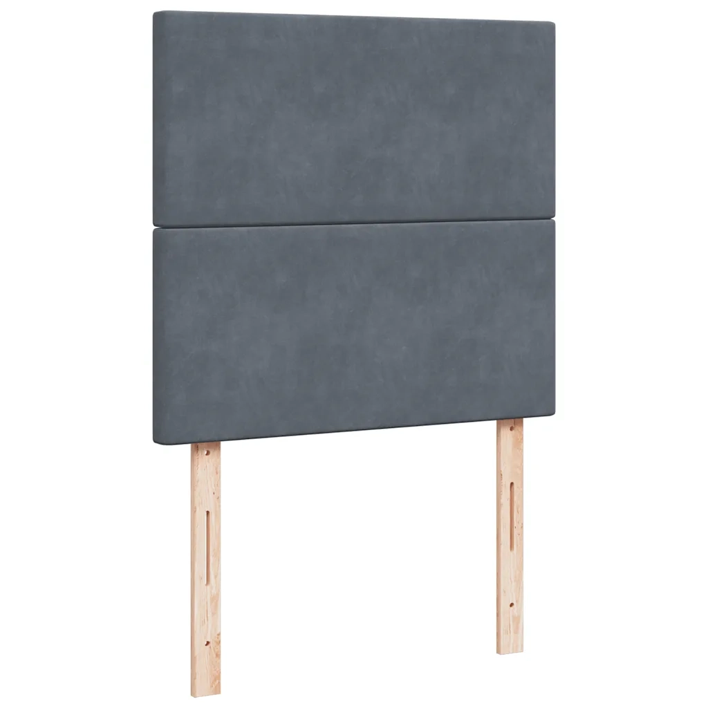 Giroletto a Molle con Materasso Grigio Scuro 80x200 cm Velluto