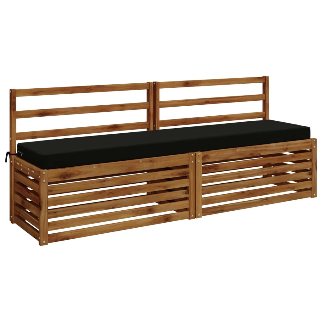 Cuscini per Panchina a 2 Pezzi SOEST 2 pz 100% Poliestere Nero 949981
