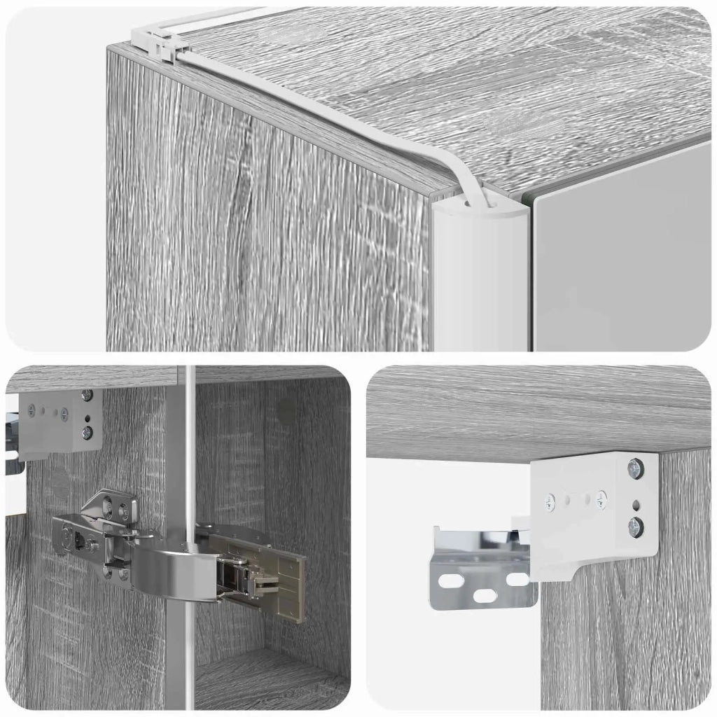 Mobiletto per specchio da bagno Grigio Sonoma 889236