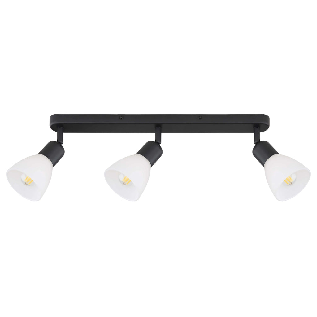 Faretto Malta 3 luci E14 nero/bianco Light Prestige