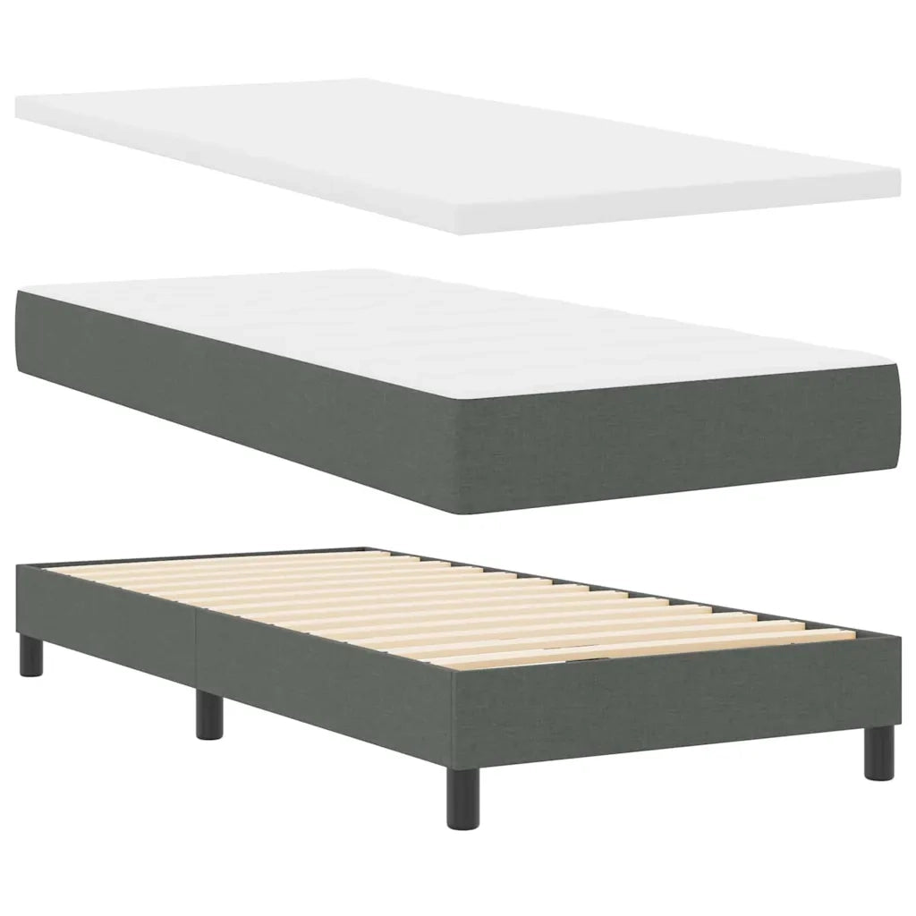 Letto a molle con materasso-Struttura Letto con Materasso Grigio scuro 100 x 200 cm Tessuto 296123