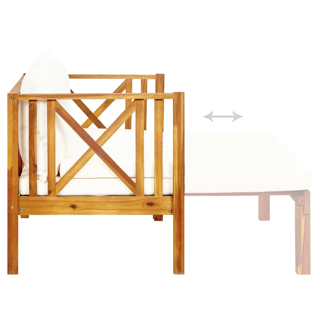 Panchina da Giardino | Panca da Giardino 2 Posti con Cuscini 120cm Massello di Acacia
