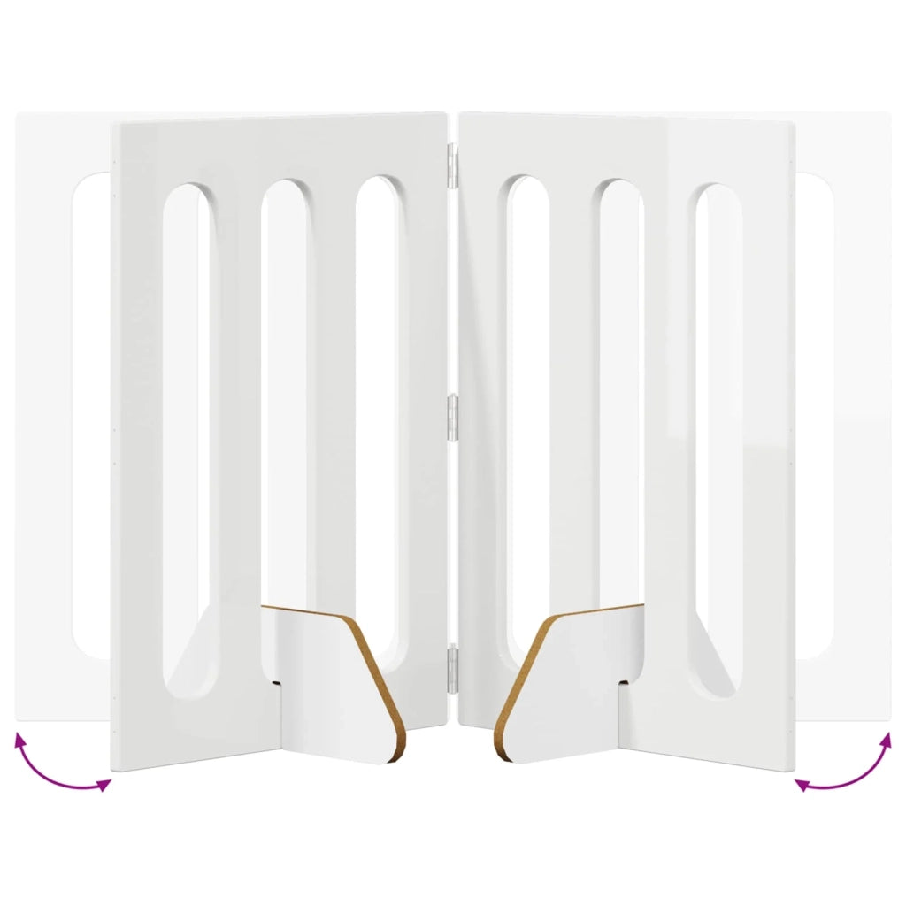 Recinto pieghevole per animali 4 pz Bianco Lucido CFW2415437