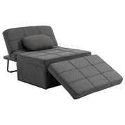 Poltrona letto convertibile con pouf ¨C Minimal ¨C Grigio, tessuto, inclinabile