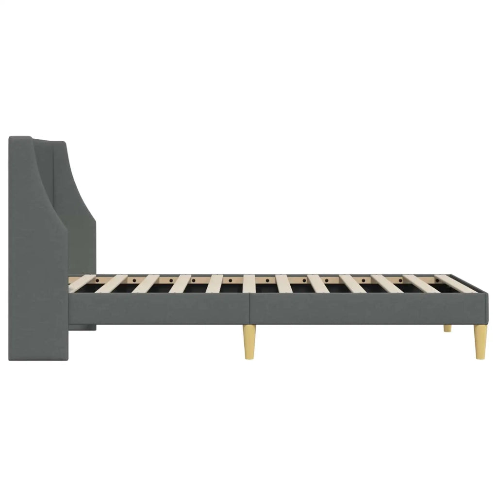 Struttura del letto Grigio scuro 100 x 200 cm Tessuto 42027328