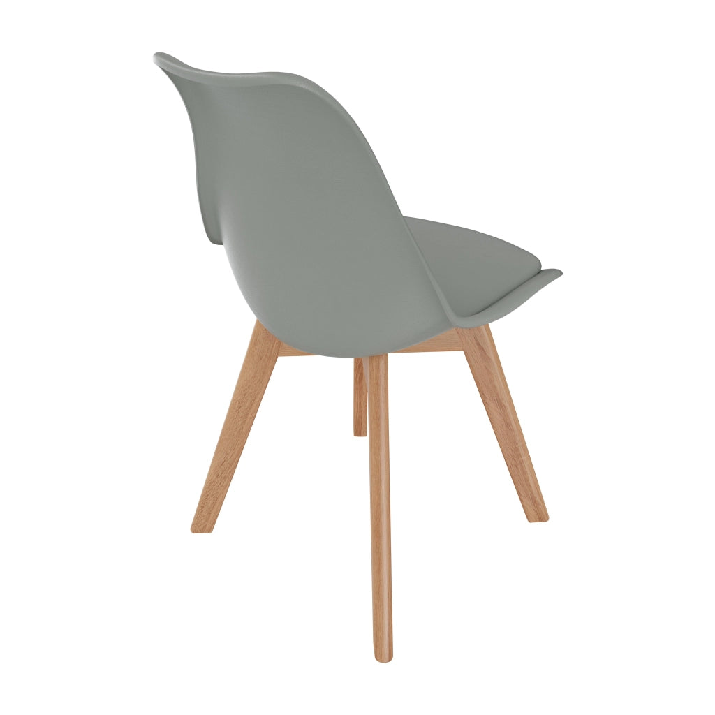 Junin - Set di 4 sedie con gambe in legno di faggio grigio