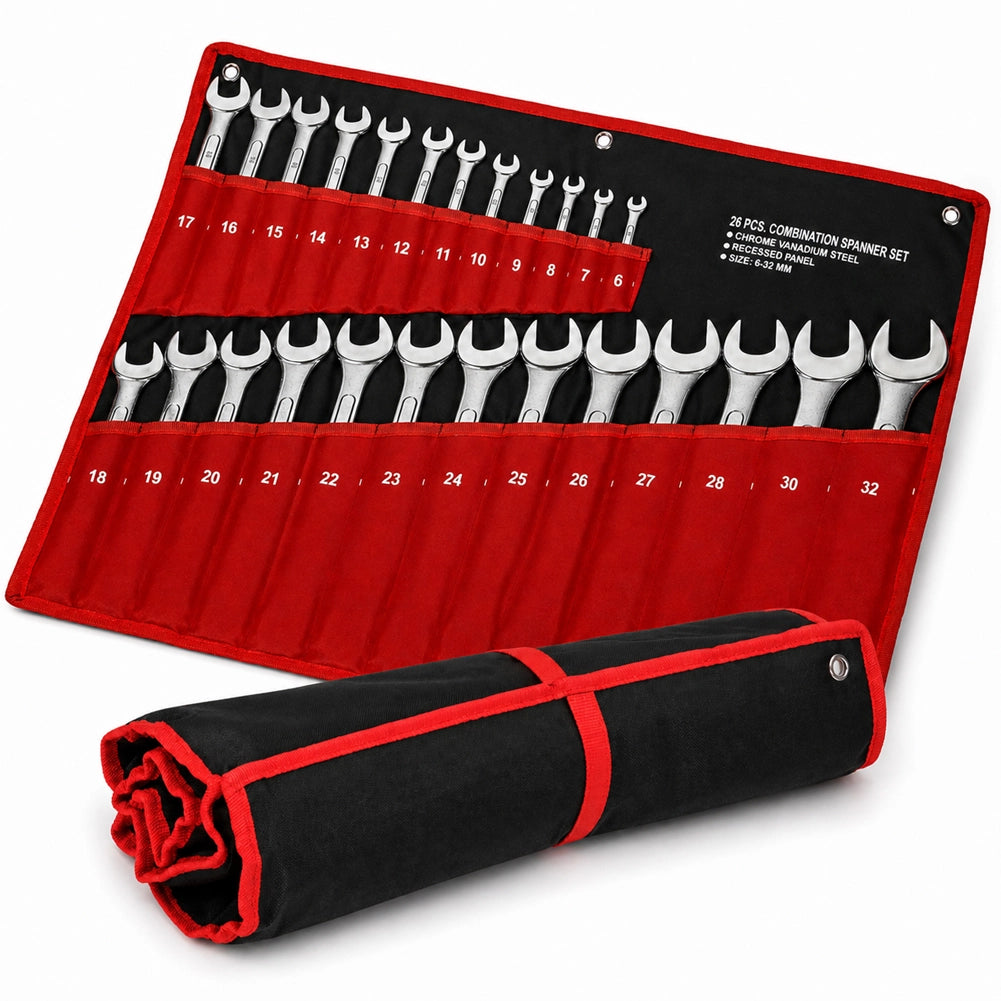 Set Chiavi Combinate 25pz Fisse e Stella 6-32mm in Acciaio Carbonio con Astuccio
