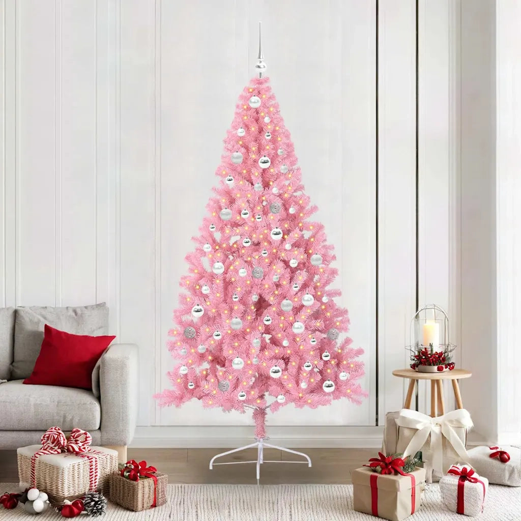 Albero di Natale artificiale con luci integrate Rosa 210 cm PVC 3397094