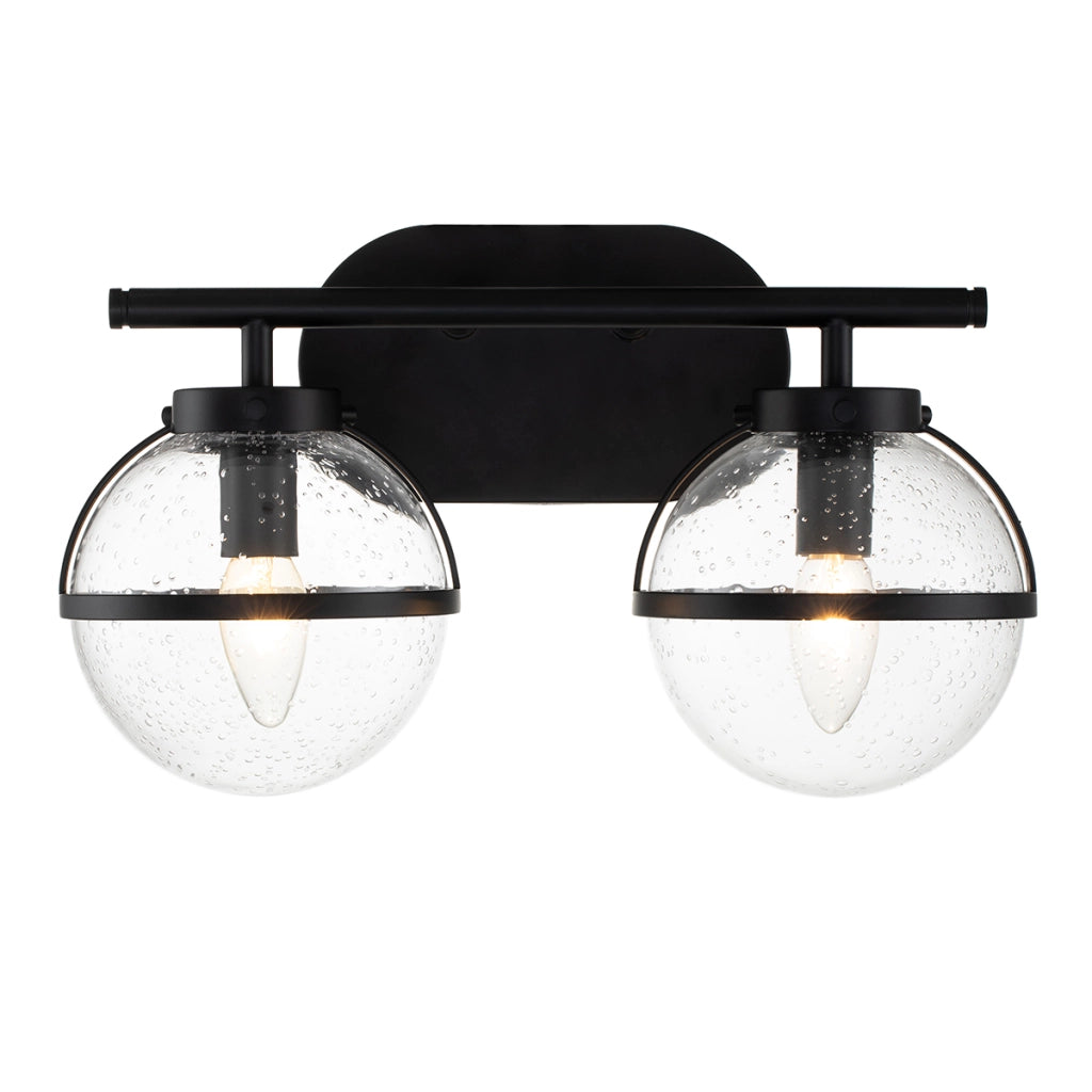 Applique bagno Hollis nero 2 luci E14 IP44 Hinkley