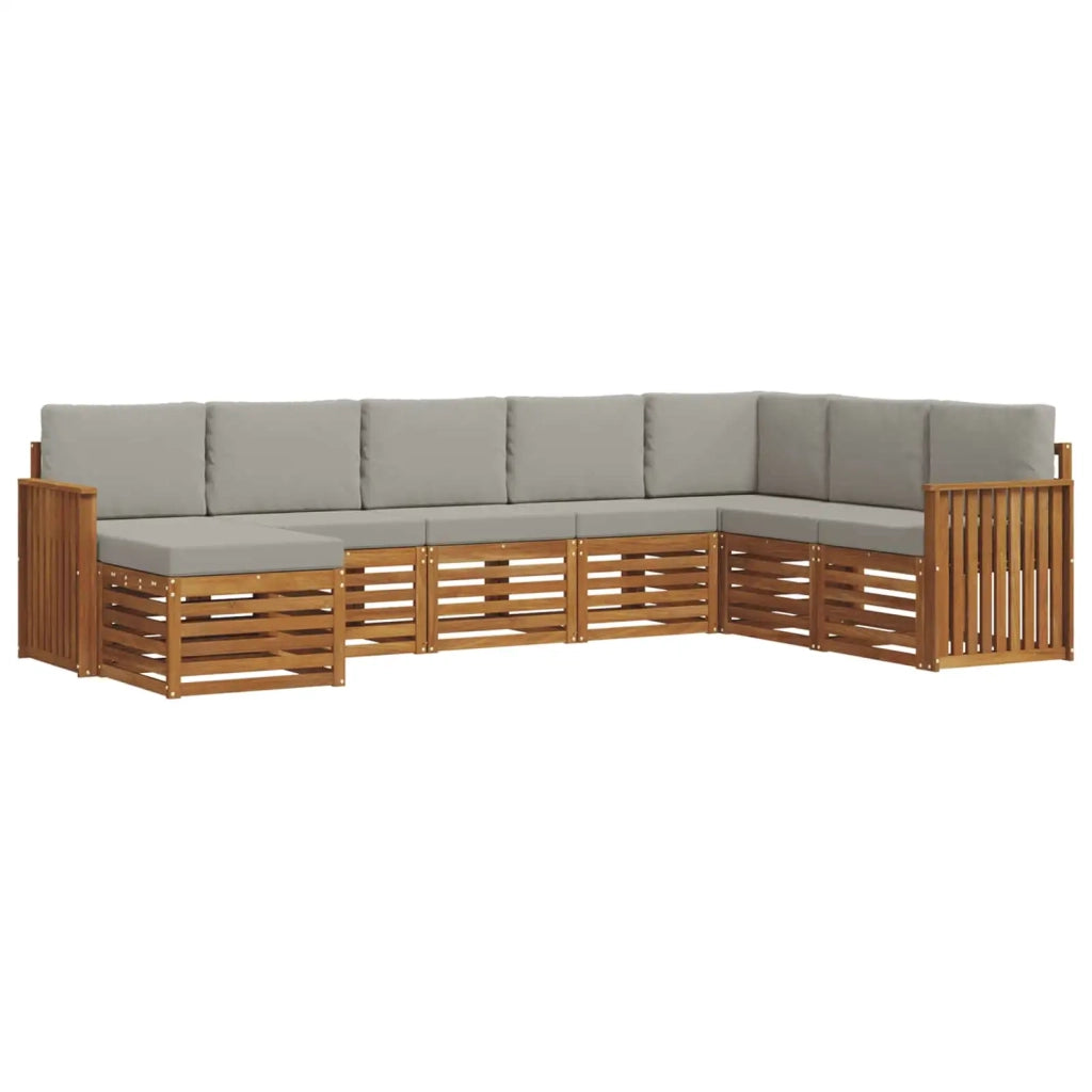 Set divano sezionale con cuscino 8 pcs Grigio Naturale e Chiaro 3375286