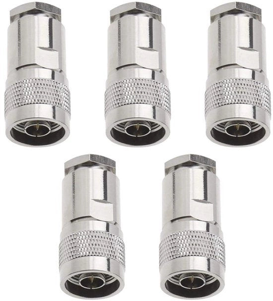 Adattatore Coassiale - 5 Pezzi - Tipo N - 7D-FB Ecoflex 10 RG213 RG214 LMR400 - Adatto a - Nero - Adattatore RG213.