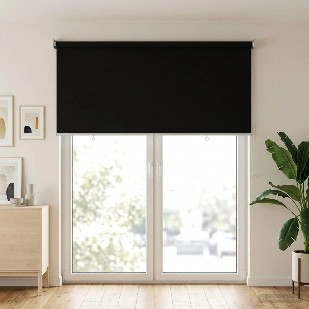 Voletta a rullo | Tenda a rullo con protezione UV Nero 100 x 230 cm Poliestere