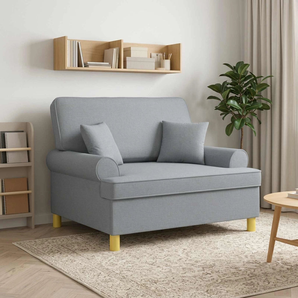 Poltrona con cuscini Grigio Chiaro Tessuto 42043504