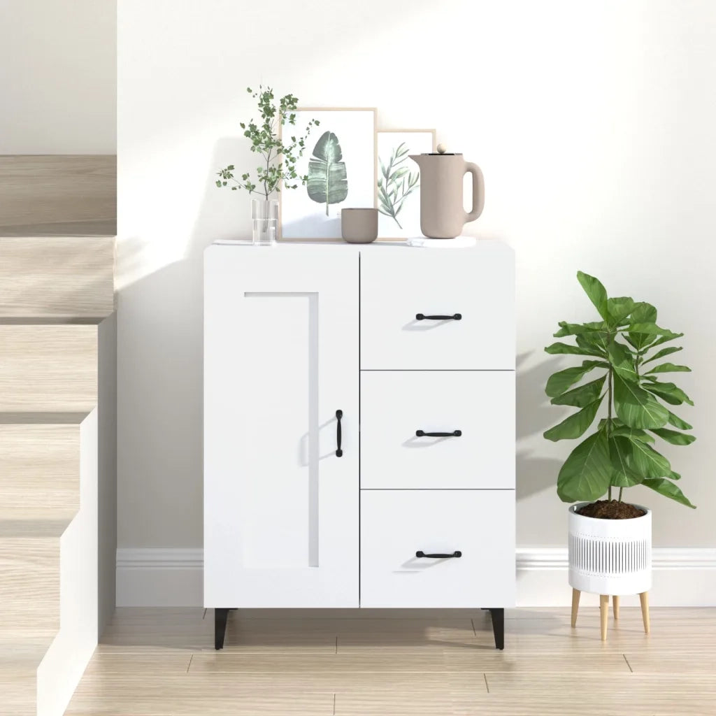 Credenza | Madia | Buffet da pranzo | Armadio da pranzo Bianca 69,5x34x90 cm in Legno Multistrato