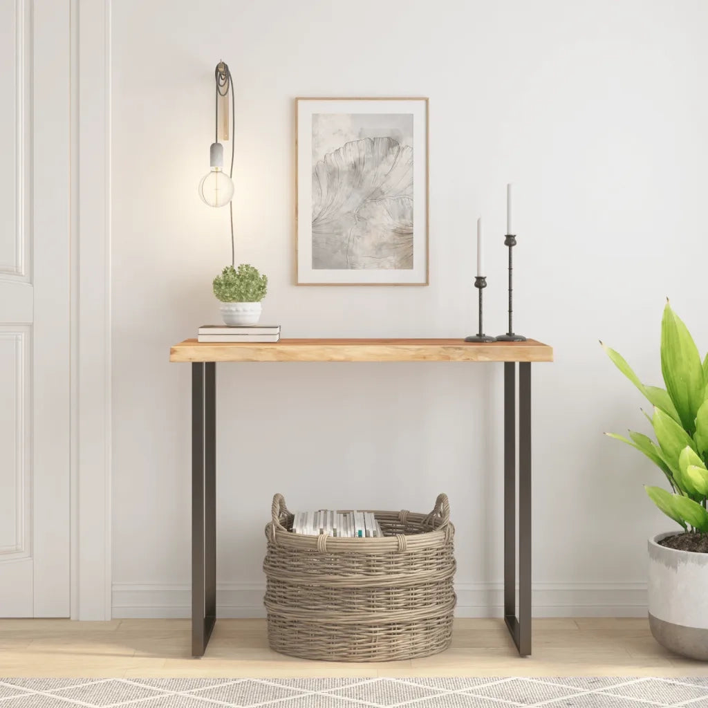Dessus de table 90x40x3,8 cm rectangulaire bois massif acacia