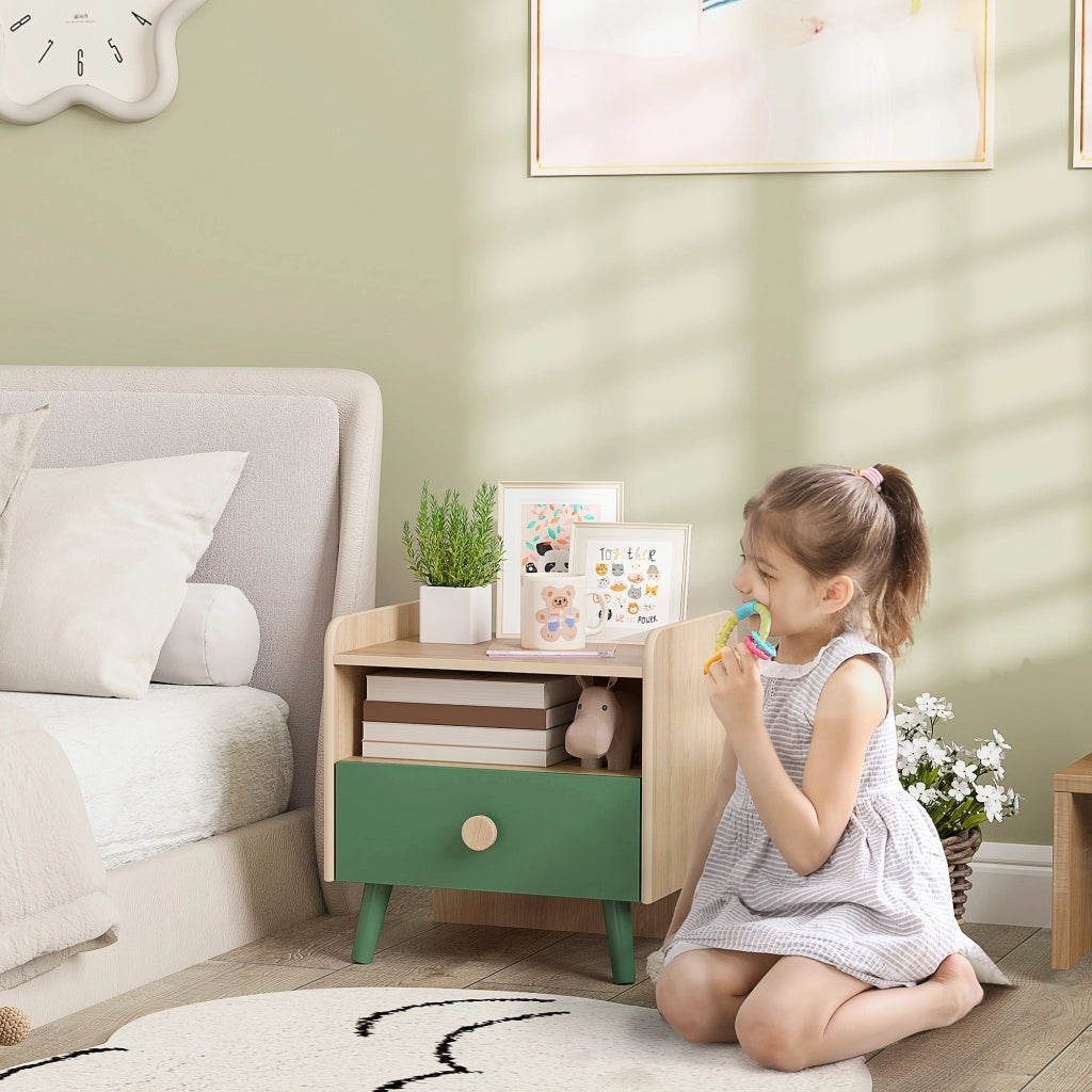 Tavolino da notte per bambini con cassetto e nicchia ¨C Minimal ¨C Legno