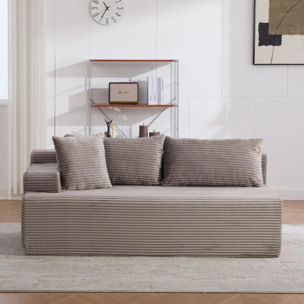 Divano compatto, divano modulare, tessuto chenille, schiuma ad alta elasticità 30D, base antiscivolo, 2 posti, grigio