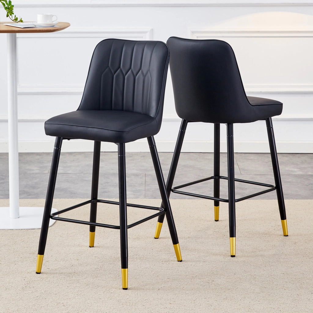 SGABELLI ALTI Set da 2 pezzi 100 cm PU nero e metallo