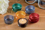 Set 6 Porta tea-light Candele in vetro colorato