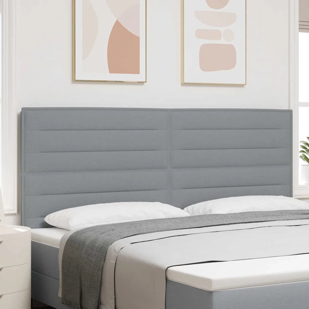 Testiera | Testata LED con strisce LED Grigio chiaro 200 cm Tessuto