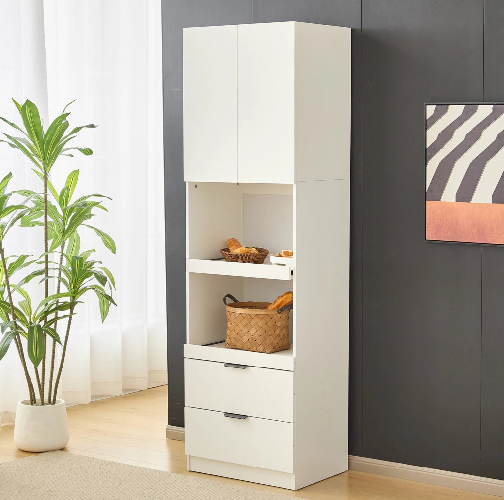 Armadio cucina 59;5x45x200 cm in PB e MDF; bianco