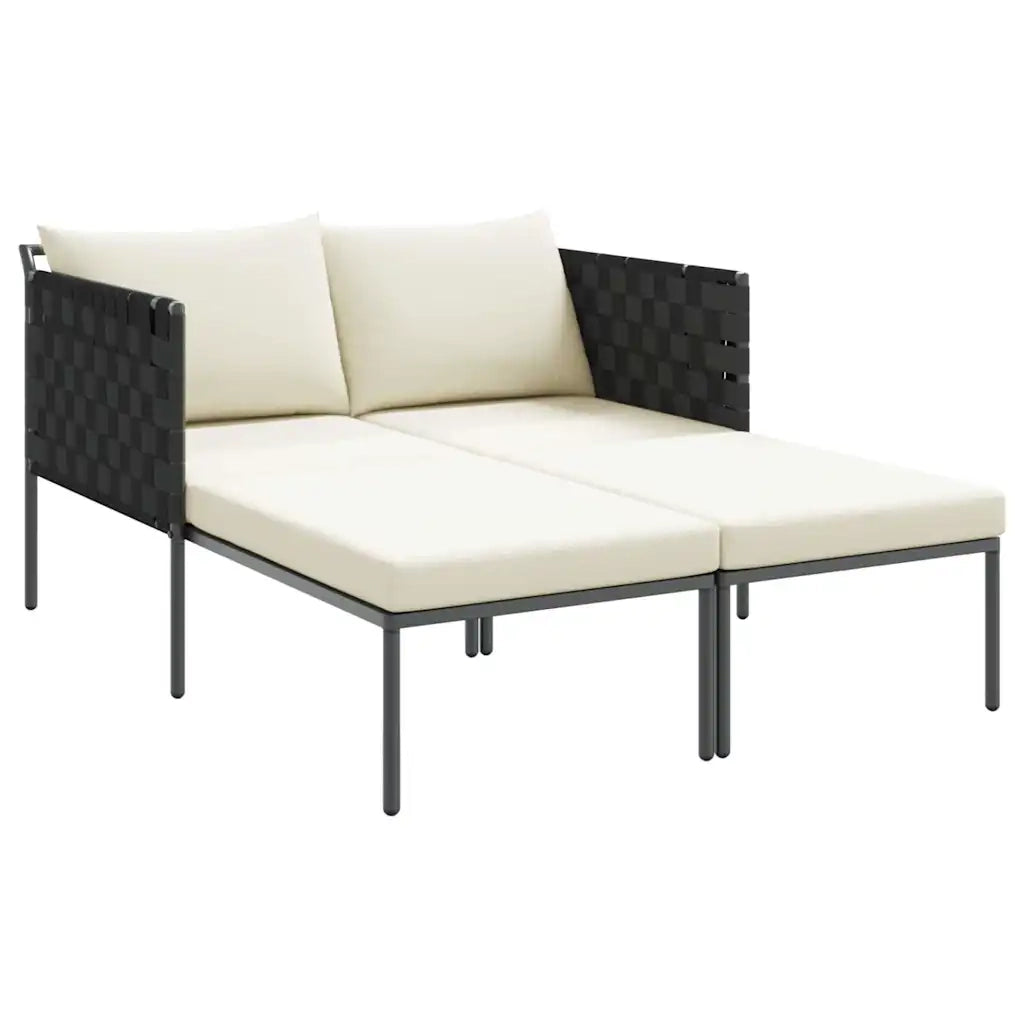 Lettino da Sole con cuscino Antracite 153 x 115 x 69.5 cm 42004136