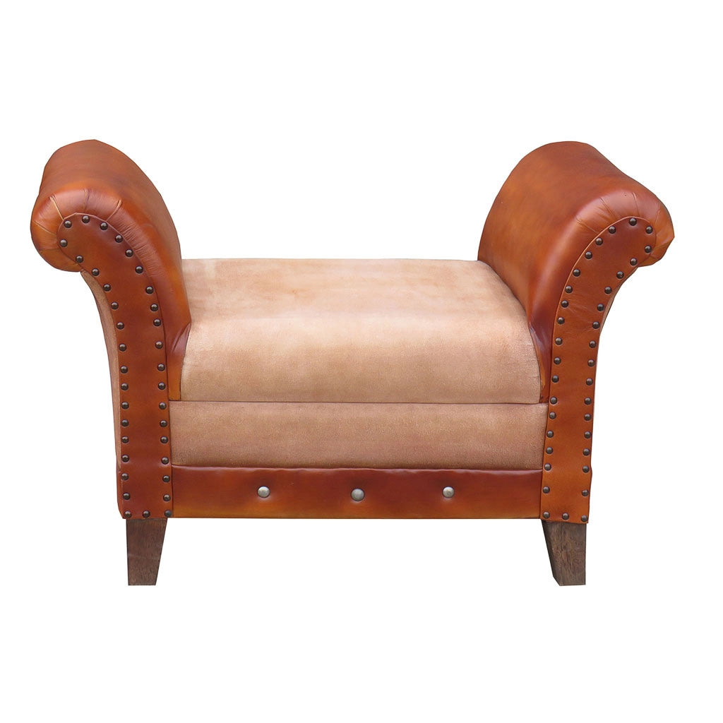 Divanetto imbottito marrone 88x49x62h