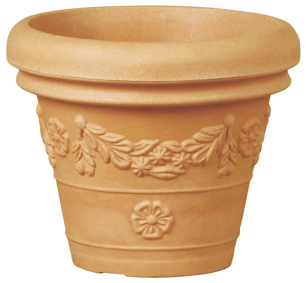 Vaso Ø60x53cm in Resina Tulli Festonato Classic 60 Anticato