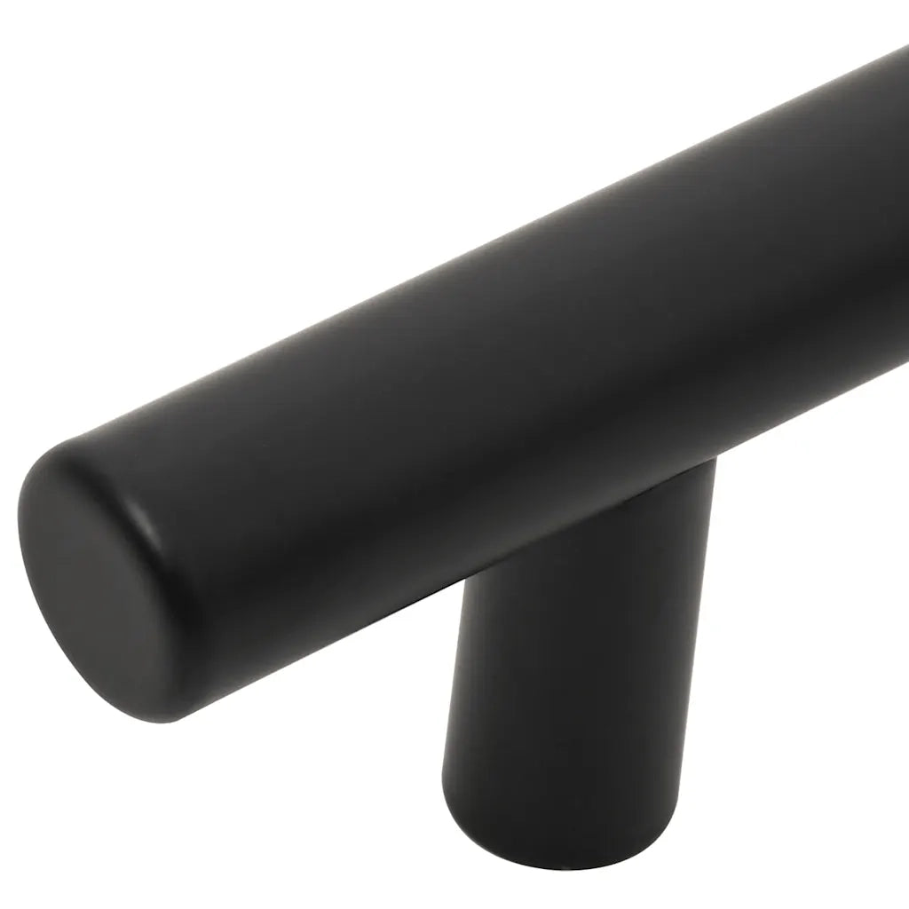 Poignées d'armoire 10 pcs noir entraxe 128 mm longueur totale 192 mm acier inoxydable