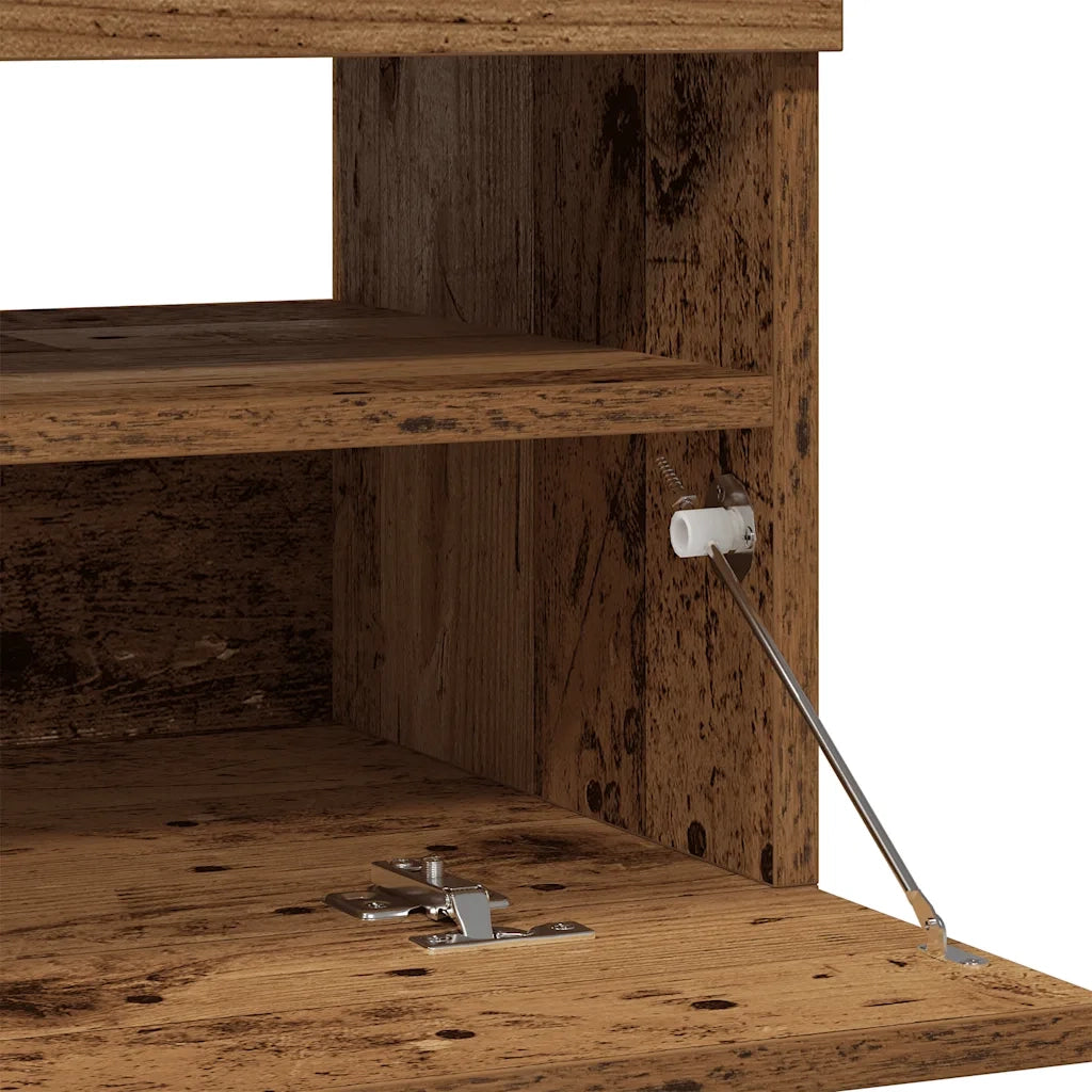 Mobile TV | Armadietto TV | Mobile Porta TV con LED Legno Antico 80x35x40 cm Multistrato