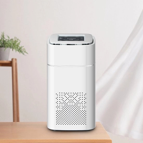 Pulitore dell'aria per la camera da letto, pulitore del filtro, filtro antifumo, modalità di sonno silenziosa, sensore di qualità dell'aria intelligente, display a LED, rimuove polvere, fumo, polline e allergeni