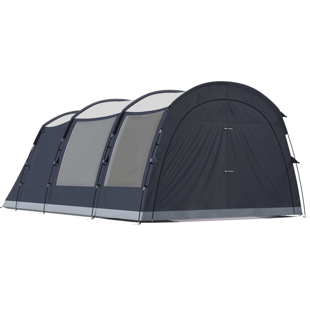 Tenda da Campeggio a Tunnel per 2-4 Persone 540x320x210 cm con 2 Stanze Impermeabile 3000mm Resistente Blu Navy