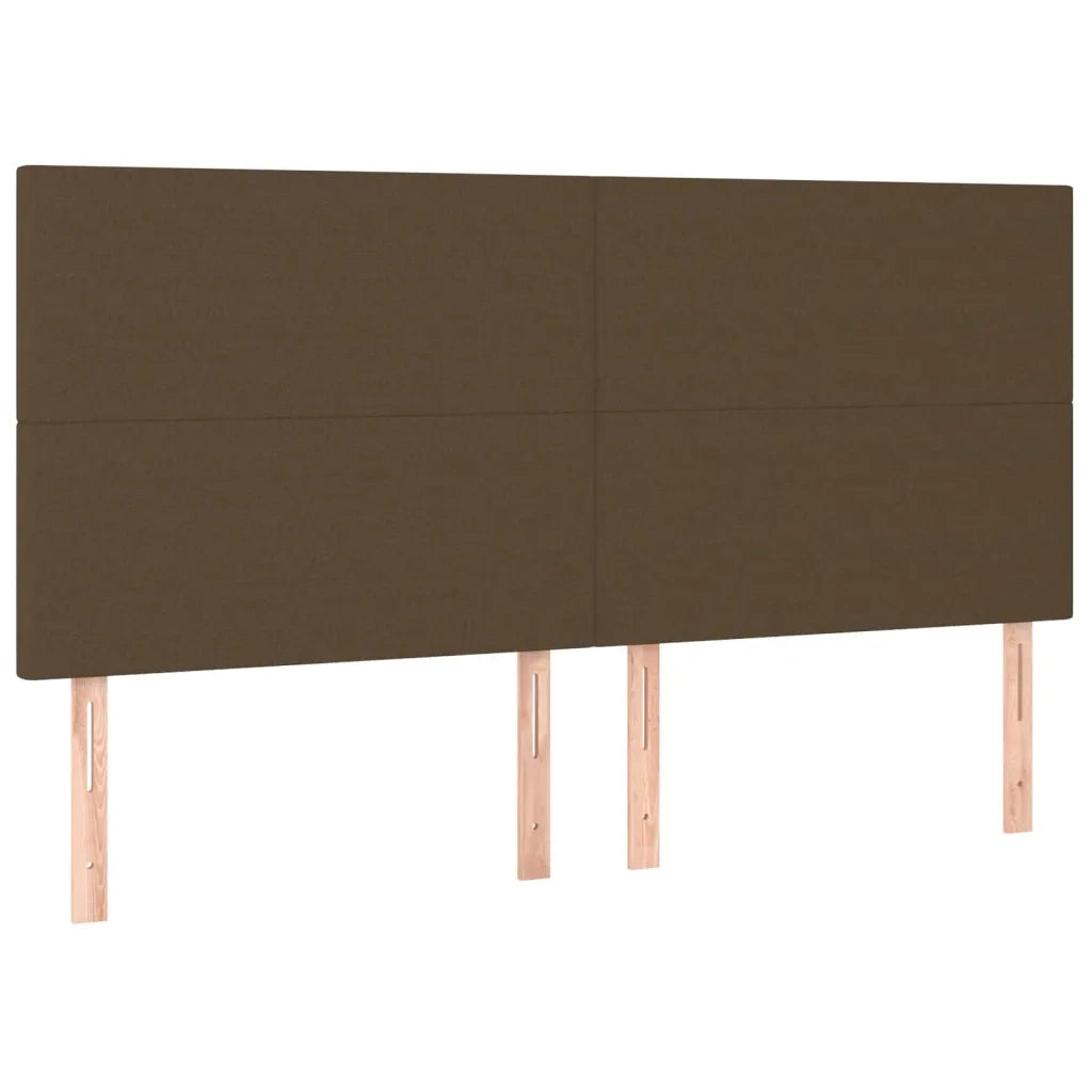 Testiera | Testata Marrone Scuro 200x5x118/128 cm Tessuto