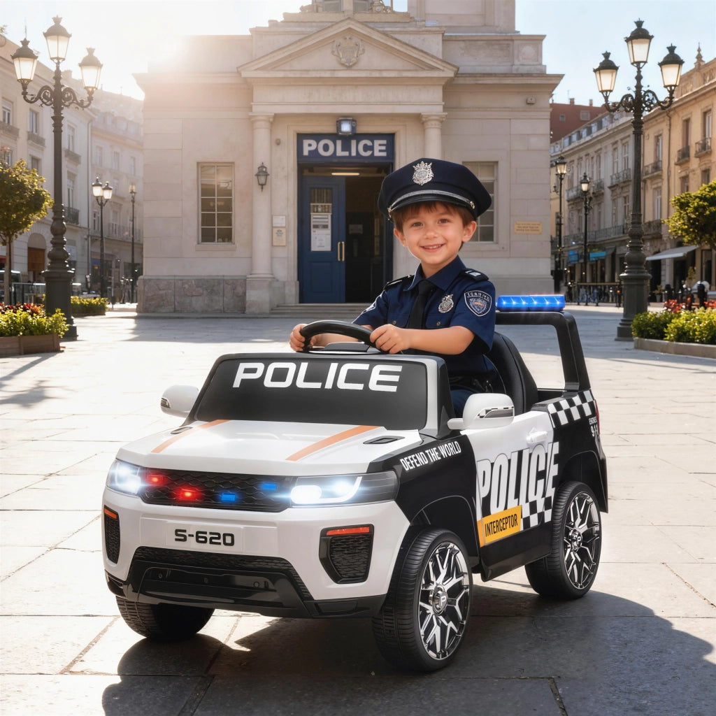 Auto Polizia Bambini Telecomando ¨C Zephmum ¨C Bianco